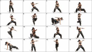 16-Panel Female Dance Pose Sheet
