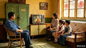 1980s Chinese Family Watching TV