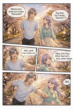 4-Panel Anime Romance Comic Strip