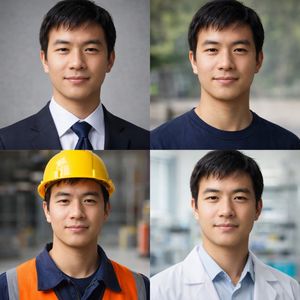 4-Panel Professional Avatar Grid