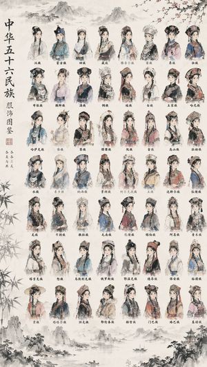 56 Chinese Ethnic Groups Clothing Chart
