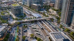 Aerial View of Modern Transit Hub