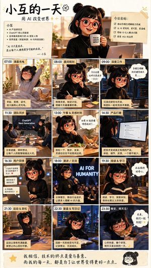 AI Girl Daily Routine Poster