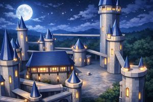 Anime Fantasy Castle at Night