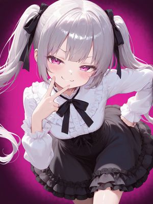 Anime Girl Smug Peace Sign Portrait