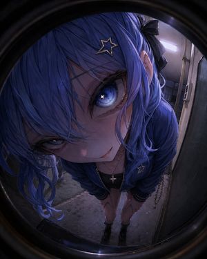 Anime Girl Through a Peephole