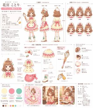 Anime Magical Girl Character Reference Sheet