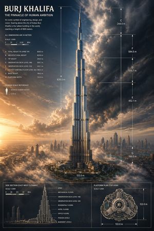 Burj Khalifa Epic Infographic Poster