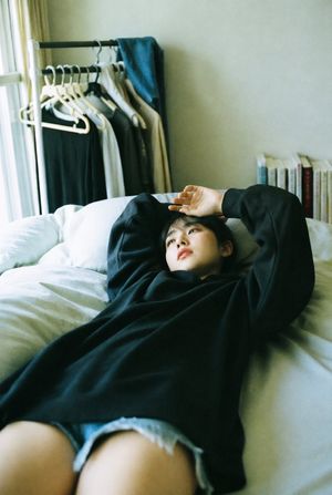 Candid Bedroom Lounge Photo