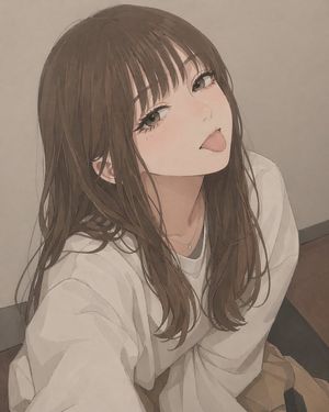 Censored Anime Girl Selfie Portrait