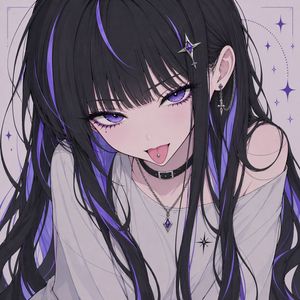 Censored Gothic Anime Girl Portrait