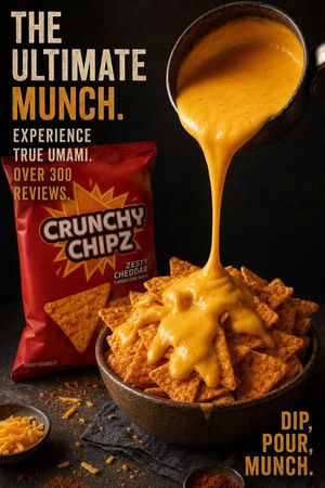 Cheesy Chips Snack Ad Poster