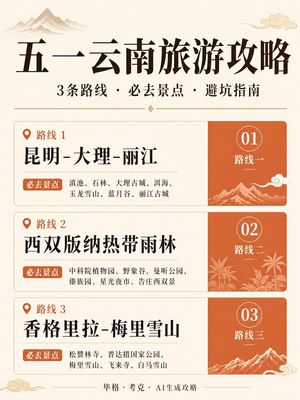 Chinese Yunnan Travel Guide Poster