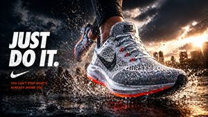 Cinematic Running Shoe Ad Poster