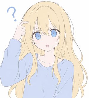 Confused Blonde Anime Girl Portrait