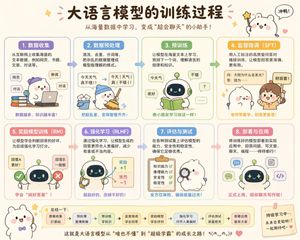 Cute Chinese LLM Training Infographic