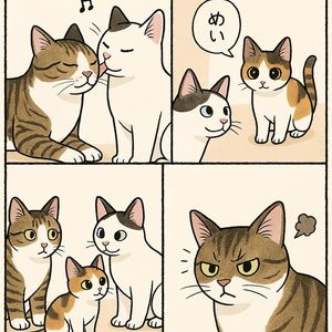 Cute Four-Panel Cat Jealousy Comic