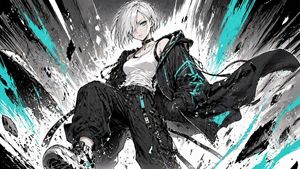 Cyber Streetwear Manga Splash Art