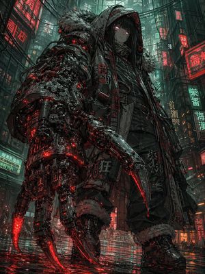 Cyberpunk Girl with Giant Claw Arm