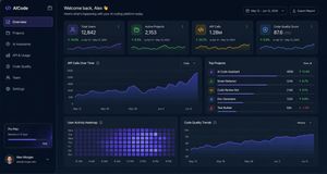 Dark AI Coding Dashboard UI