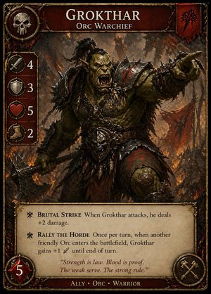 Dark Fantasy Orc Warchief TCG Card