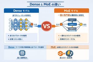 Dense vs MoE Neural Network Infographic