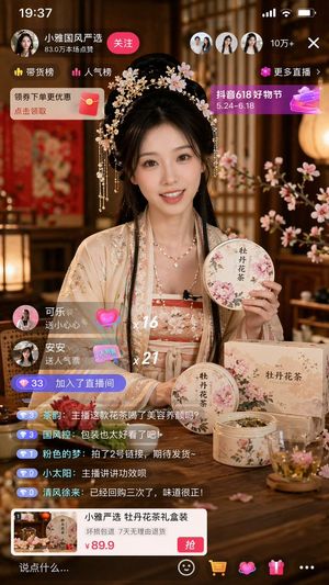 E-commerce Live Stream UI Mockup