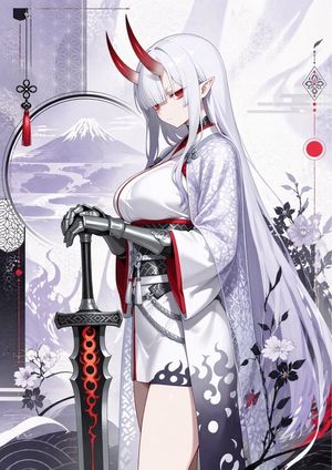 Elegant Oni Warrior Portrait