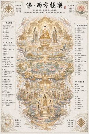 Ethereal Buddhist Pure Land scene