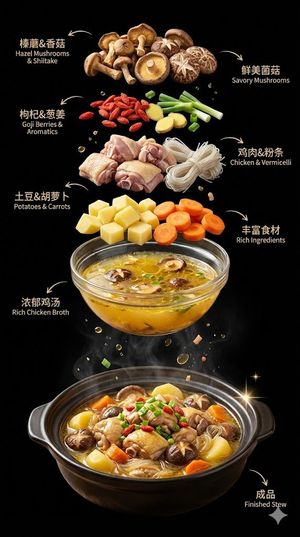Exploded Chicken Mushroom Stew Ad