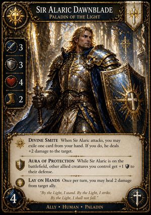 Fantasy Paladin Trading Card