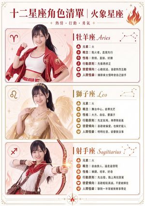 Fire Sign Zodiac Character Poster