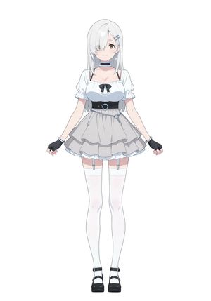 Full-Body Silver Anime Girl Design