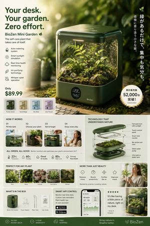 Futuristic Japanese product advertisement