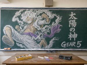 Gear 5 Chalkboard Classroom Mural