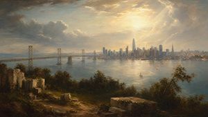 Golden Bay City Romantic Landscape