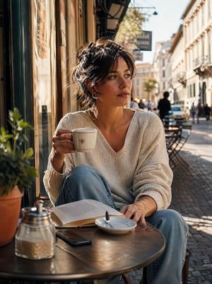 Golden Hour Café Portrait