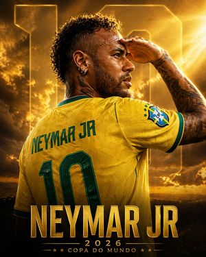 Golden Neymar World Cup Poster