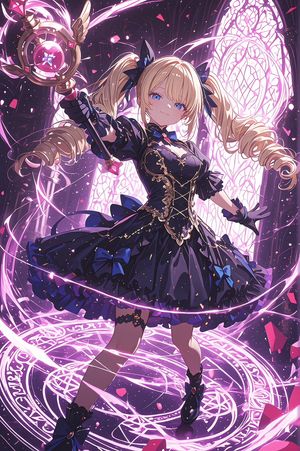 Gothic Magical Girl with Spell Circle