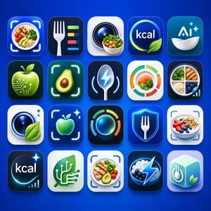 Healthy Nutrition App Logo Grid
