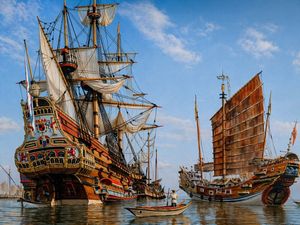 Historic Galleon and Chinese Junk
