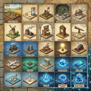 Historical Invention Timeline Grid