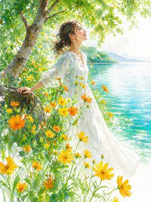 Impressionist Woman by Summer Lake