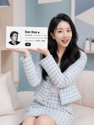 Influencer Holding Floating Profile Card