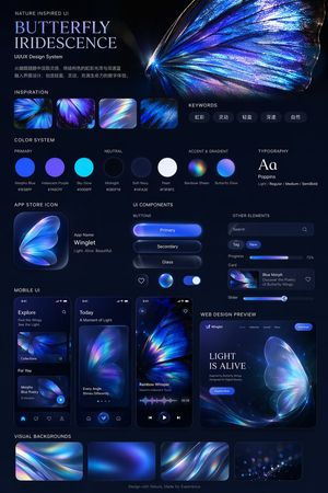 Iridescent Butterfly UI/UX Design System