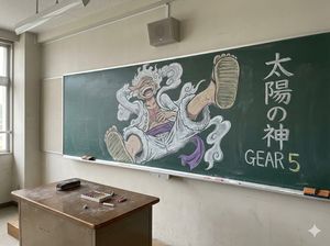Japanese Classroom Gear 5 Chalk Art
