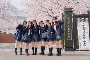 Japanese Graduation Photo Under Sakura