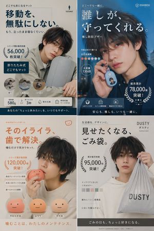 Japanese Ikemen Product Ad Grid