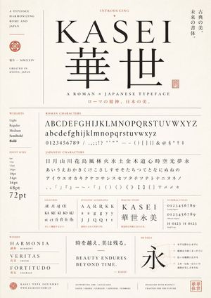 Japanese Roman Typeface Specimen Poster