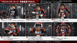 Japanese Sci-Fi Suit-Up Process Board